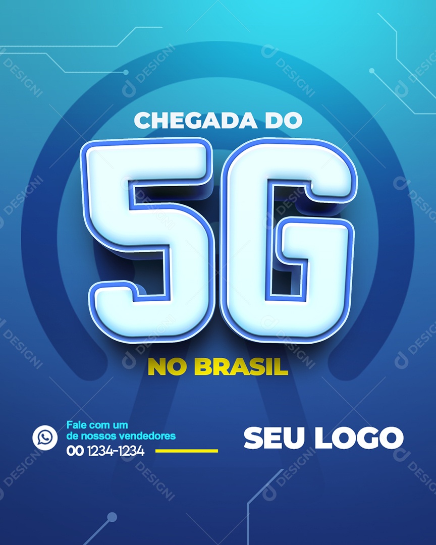Chegada Do 5G No Brasil Internet Social Media PSD Editável