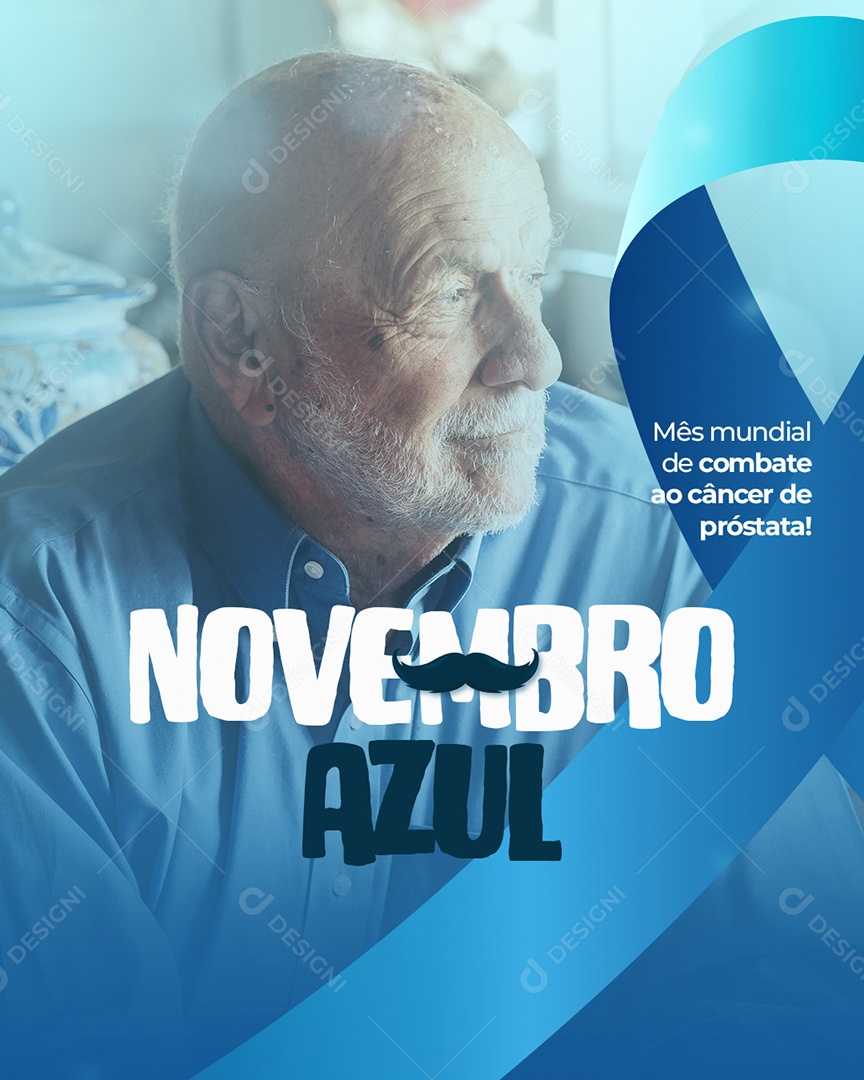 Novembro Azul Data Comemorativa Mês Prevenção Ao Câncer De Próstata Social Media PSD Editável