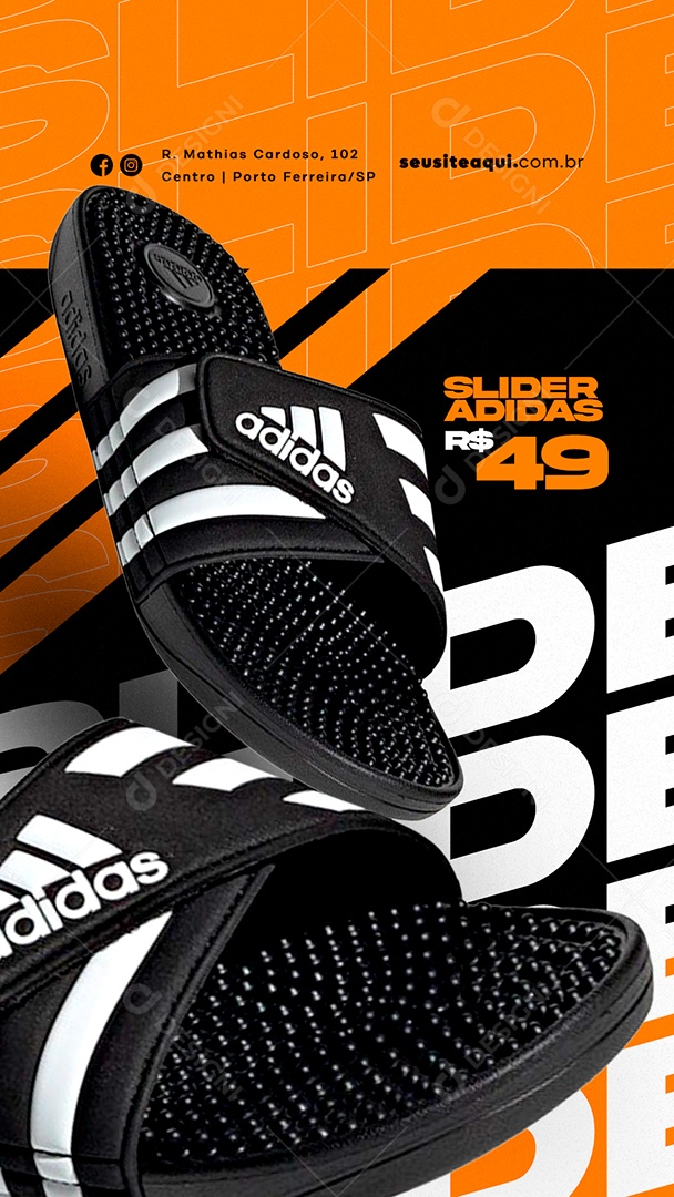 Story Slide Adidas 49,00 Loja de Tênis Social Media PSD Editável