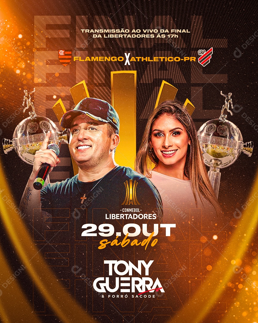 Flyer Show Com Final Das Libertadores Flamengo Vs Atlético PR Social Media PSD Editável