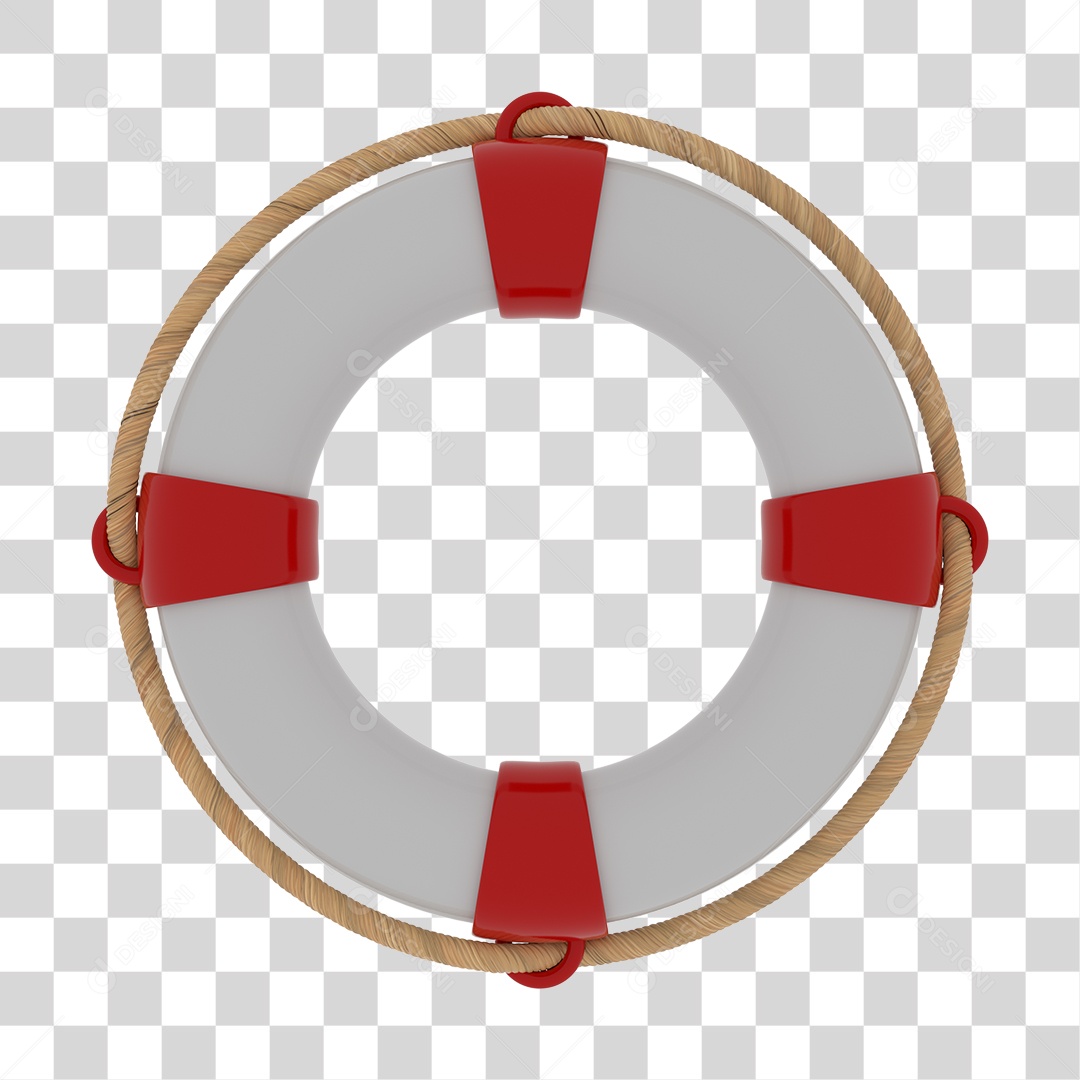 Boia Salva Vidas Elemento 3D PNG Transparente