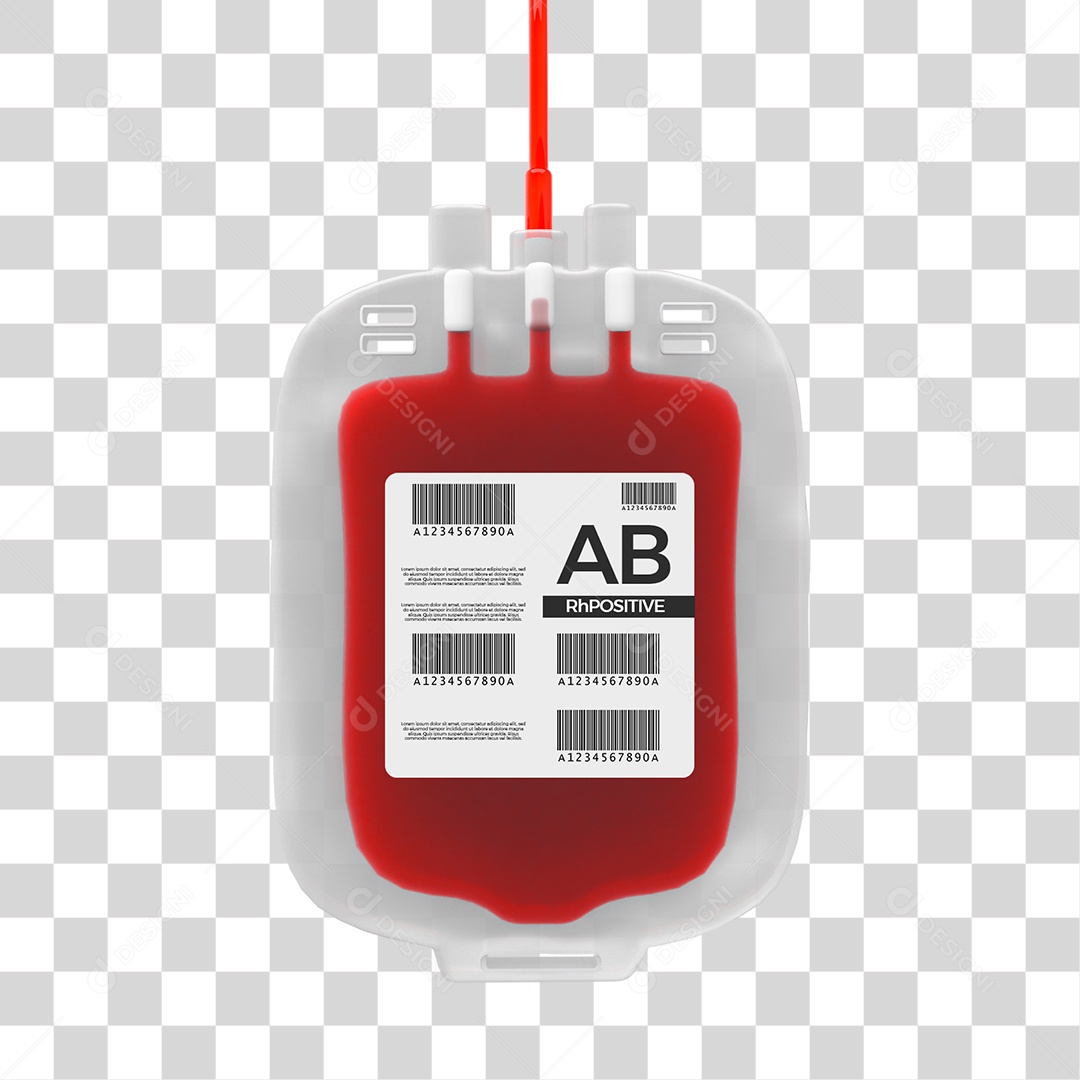 Bolsa de Sangue 3D Conceito Julho Vermelho PNG