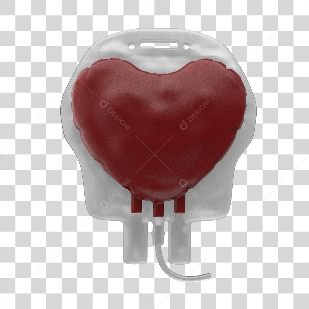 Bolsa de Sangue 3D Conceito Julho Vermelho PNG