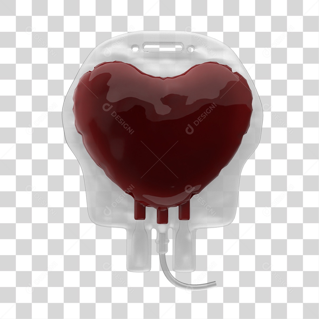 Bolsa de Sangue 3D Conceito Julho Vermelho PNG