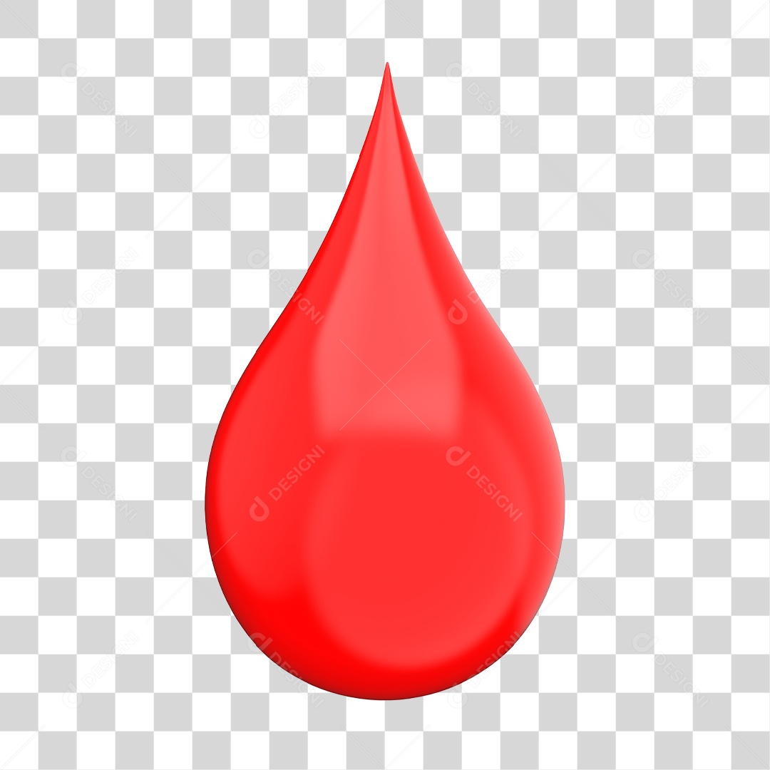 Gota de Sangue 3D Conceito de Julho Vermelho PNG