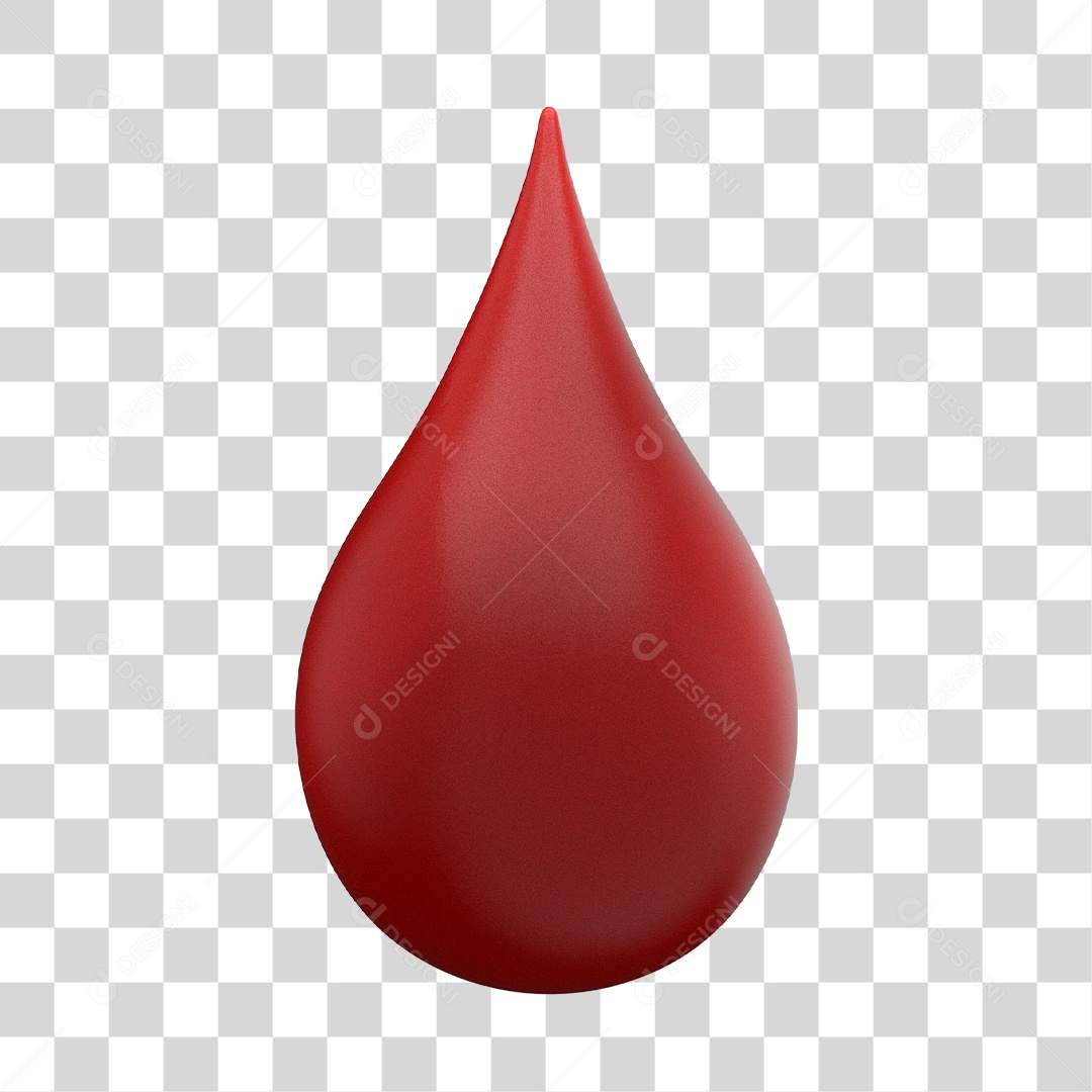 Gota de Sangue 3D Conceito de Julho Vermelho PNG