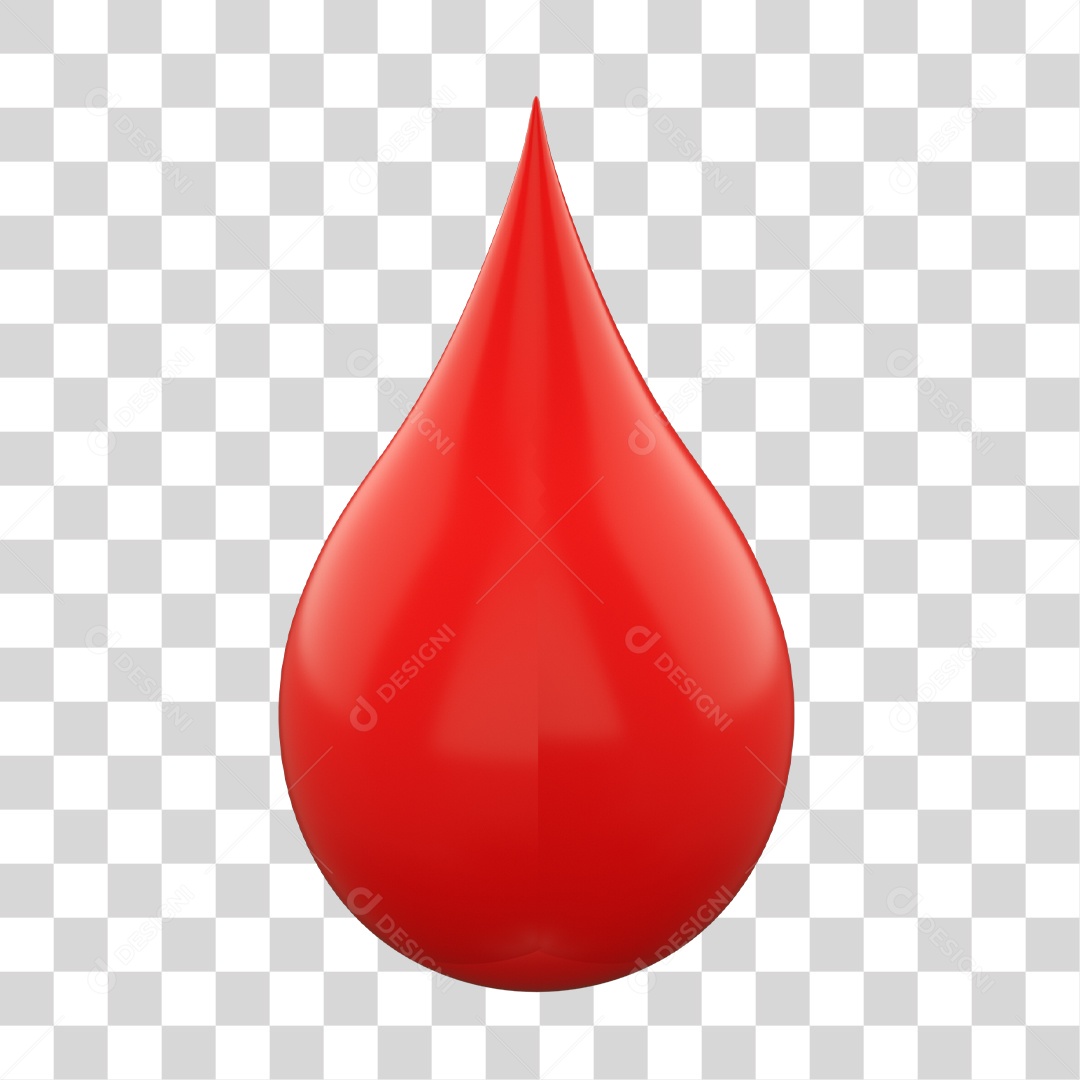Gota de Sangue 3D Conceito de Julho Vermelho PNG