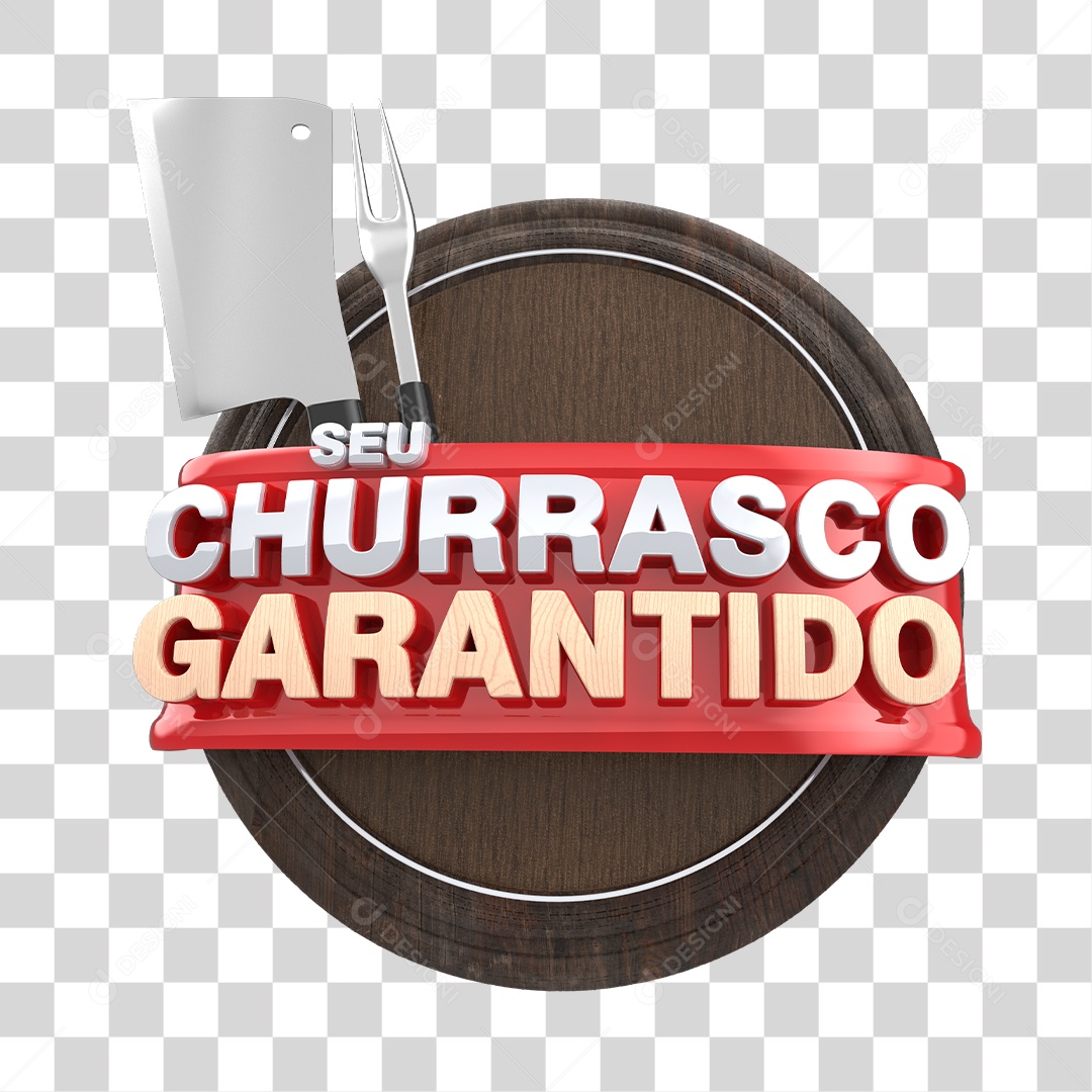 3D Stamp Your Guaranteed Barbecue For Composition PNG