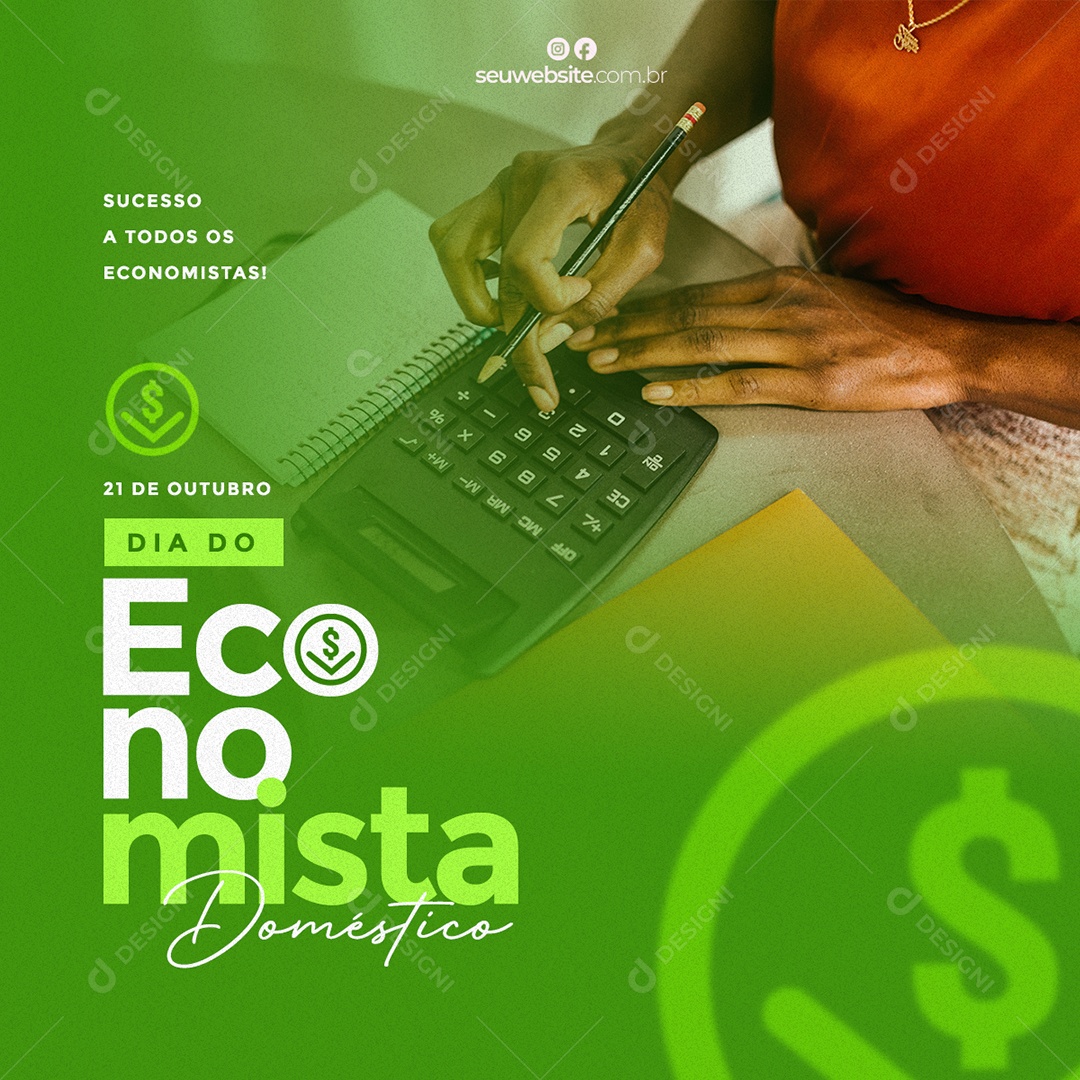 Dia Do Economista Data Comemorativa 21 De Outubro Social Media PSD Editável