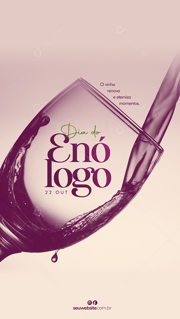 Dia Do Enólogo Data Comemorativa 22 De Outubro Social Media PSD Editável