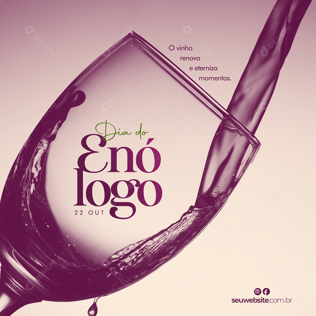 Dia Do Enólogo Data Comemorativa 22 De Outubro Social Media PSD Editável