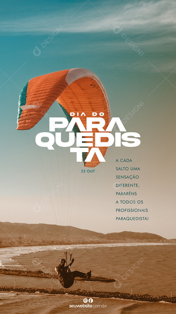 Dia Do Paraquedista 22 De Outubro Data Comemorativa Social Media PSD Editável