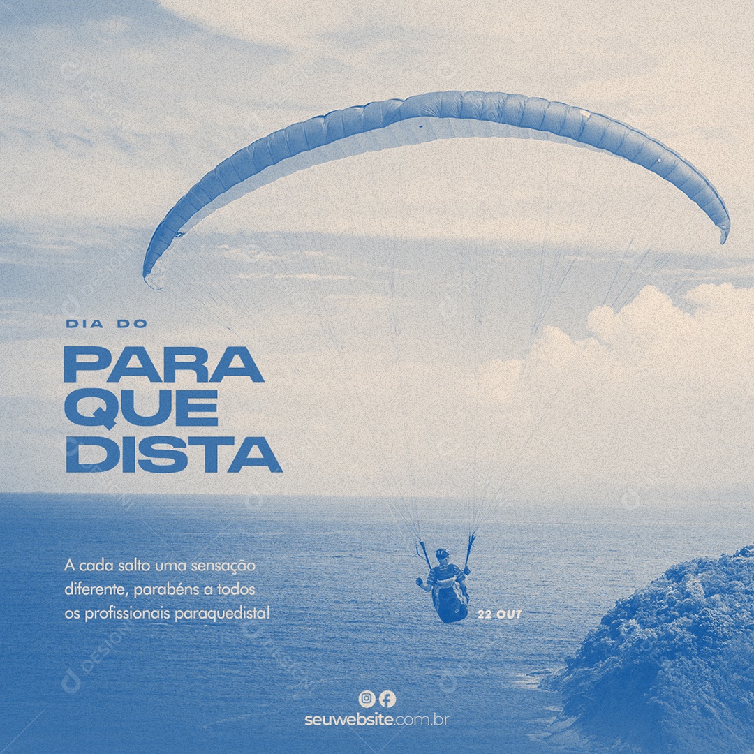 Dia Do Paraquedista 22 De Outubro Data Comemorativa Social Media PSD Editável