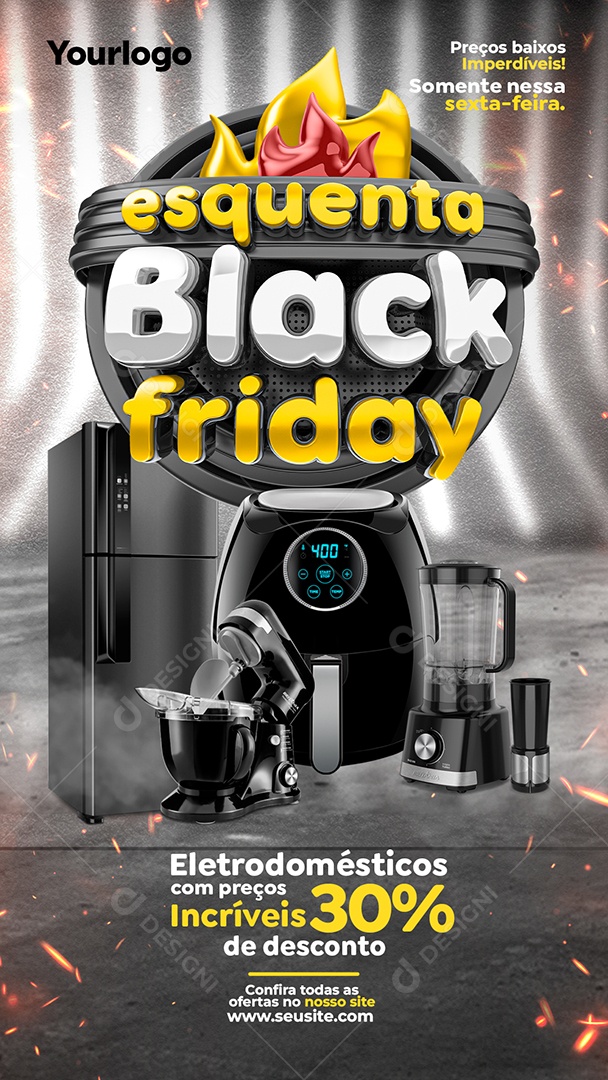 Esquenta Black Friday Promoções Venha Conferir Social Media PSD Editável