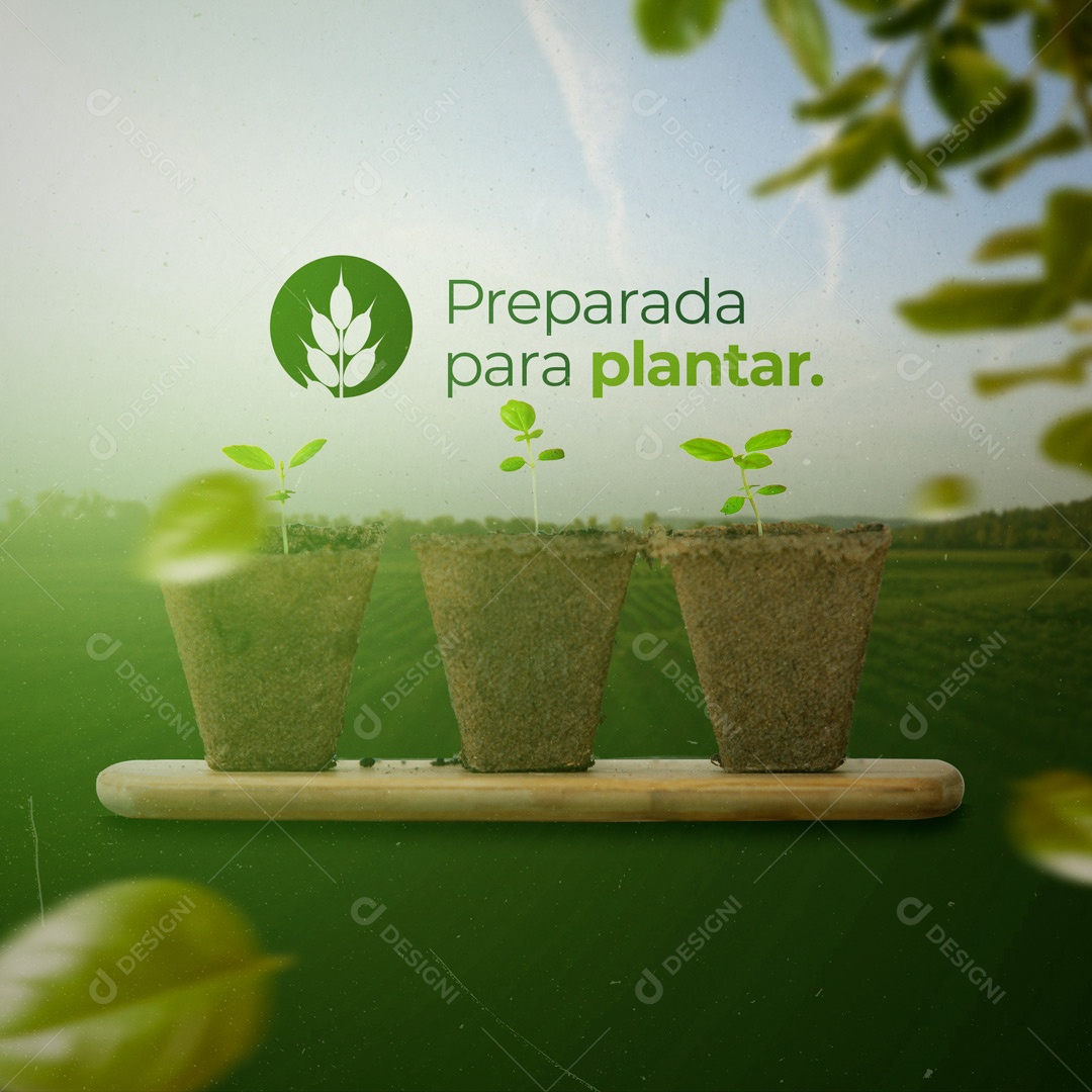 Post Agro Preparada para Plantar Social Media PSD Editável