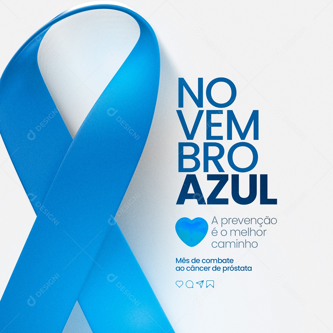 A Prevenção é o Melhor Caminho Novembro Azul Social Media PSD Editável