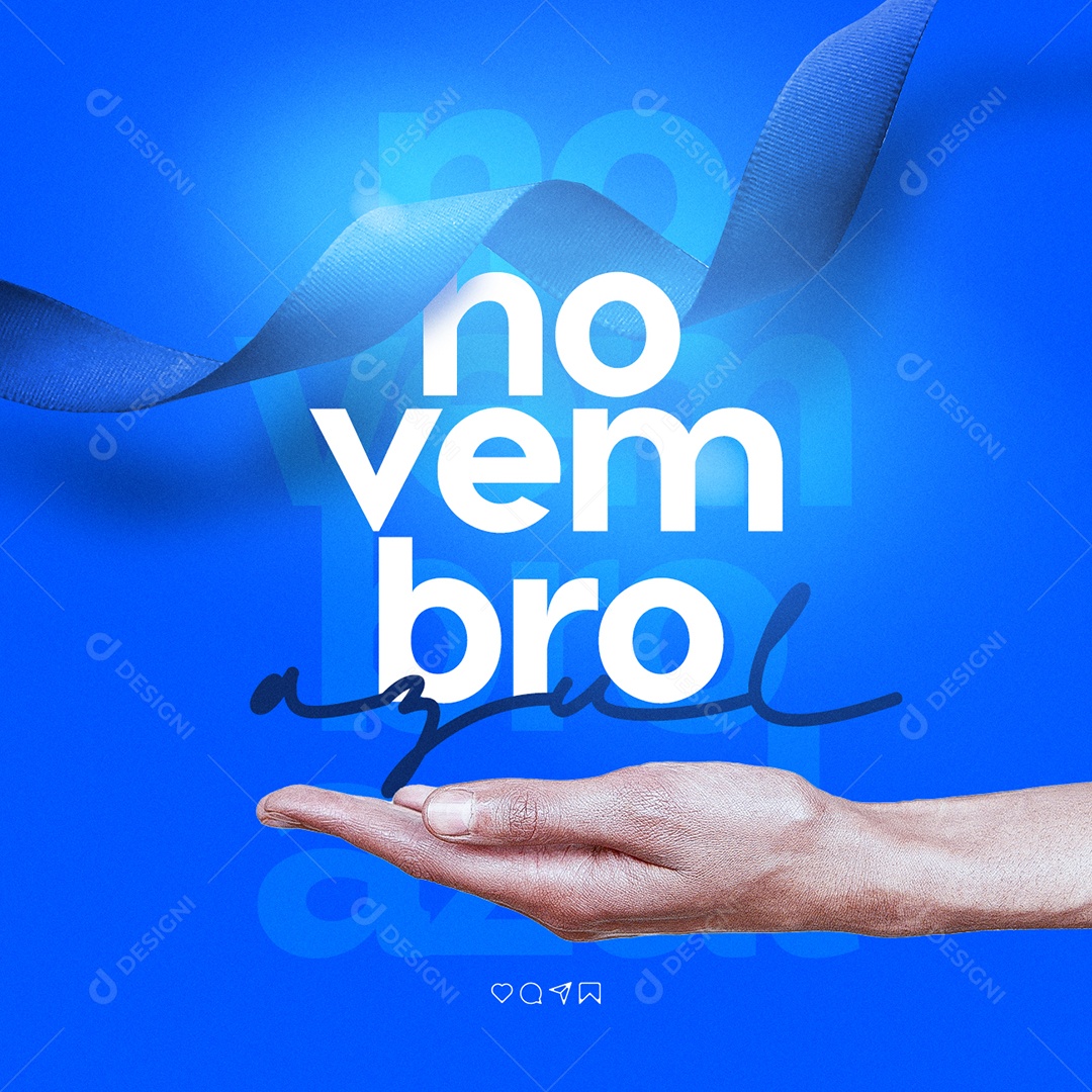 Novembro Azul Mês de Prevenção ao Câncer de Próstata Social Media PSD Editável