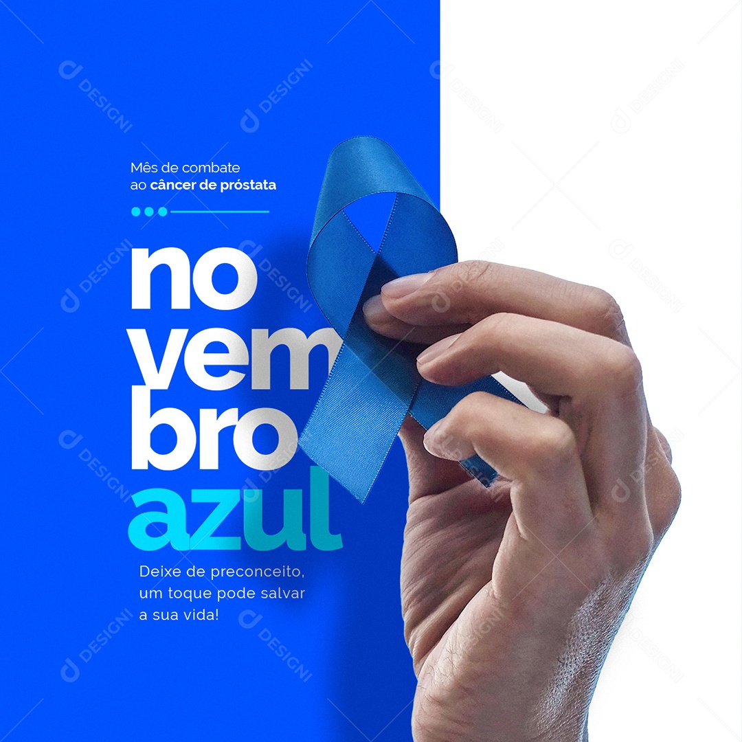 Deixe de Preconceito Novembro Azul Social Media PSD Editável