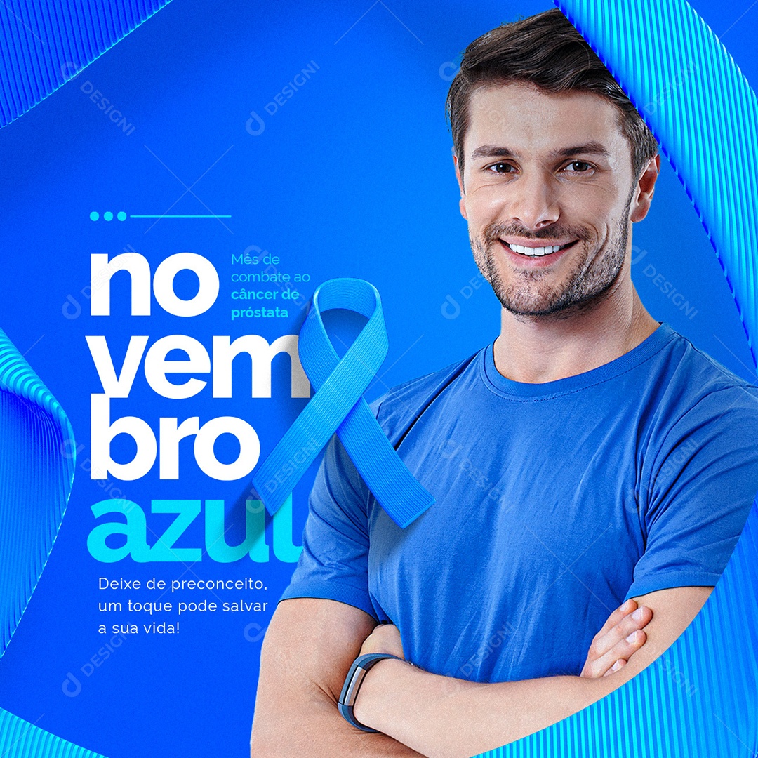 Deixe de Preconceito Novembro Azul Social Media PSD Editável
