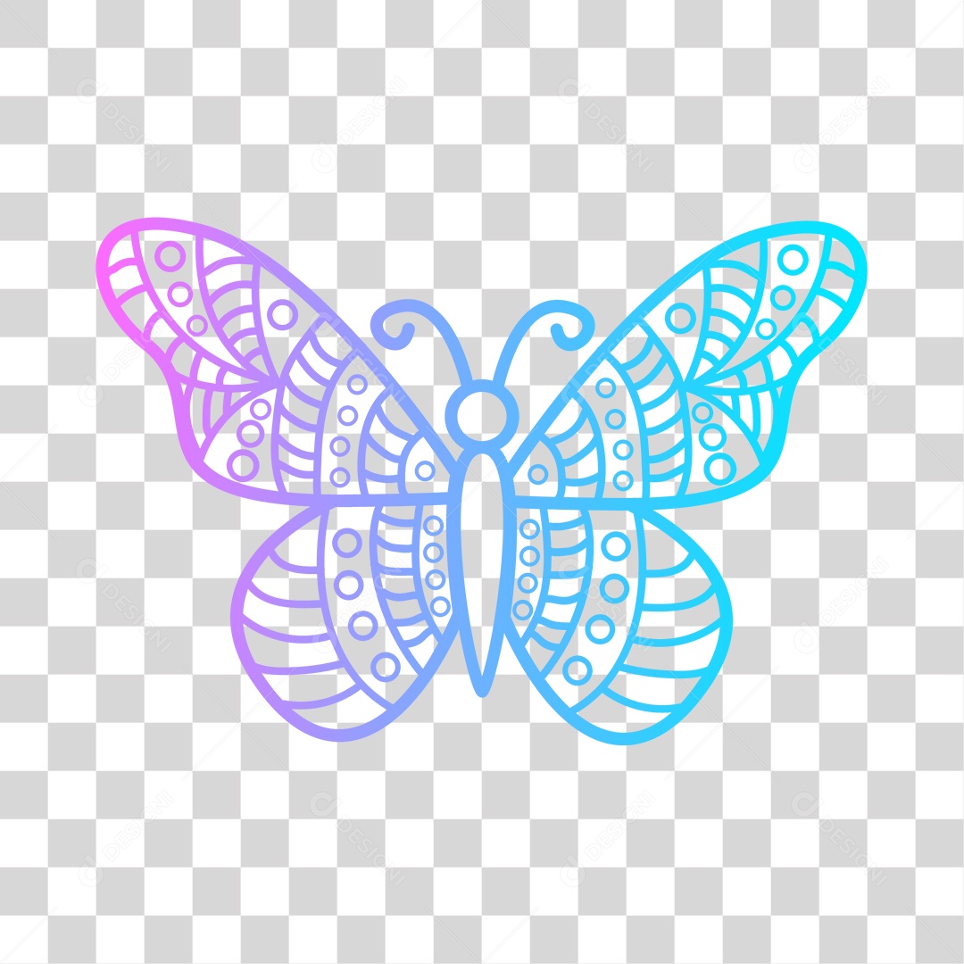 Borboleta colorida PNG
