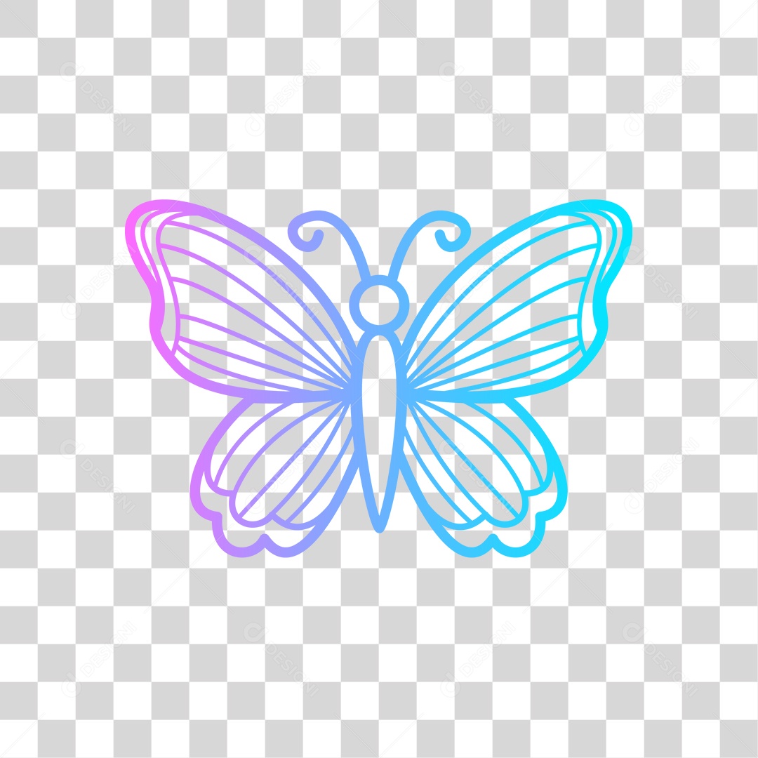 Borboleta colorida PNG