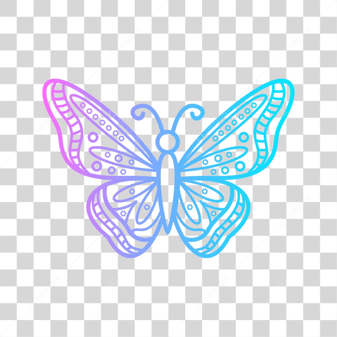 Borboleta colorida PNG