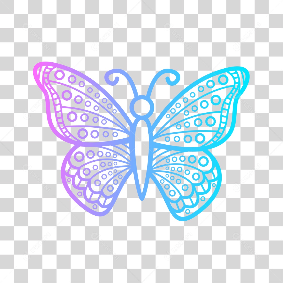 Borboleta colorida PNG