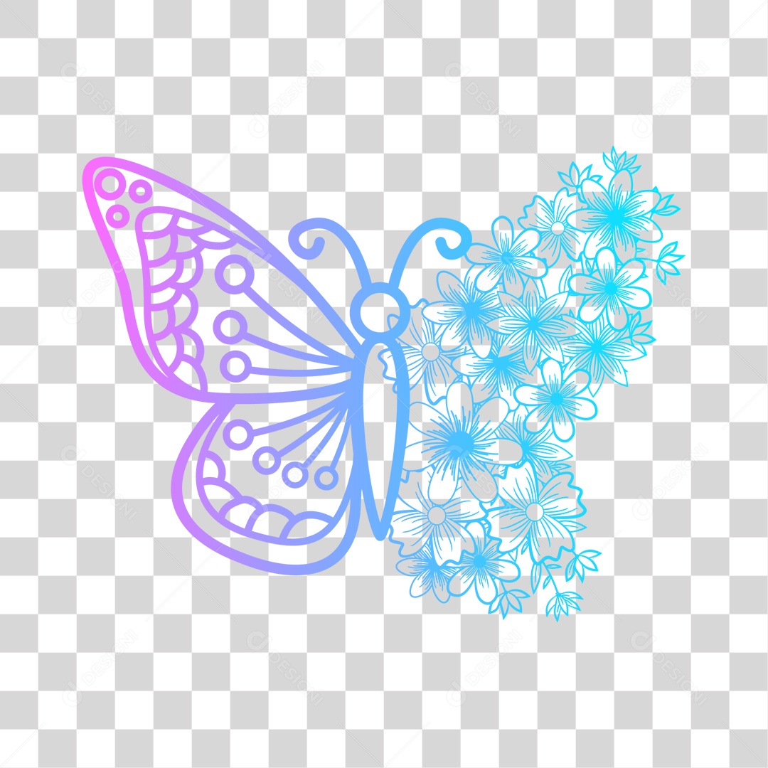 Borboleta colorida PNG