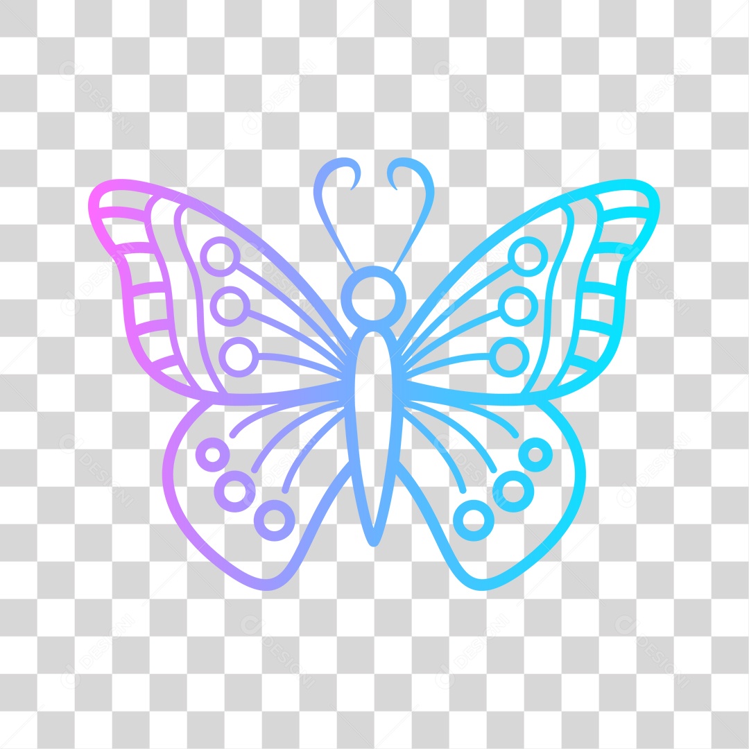 Borboleta colorida PNG