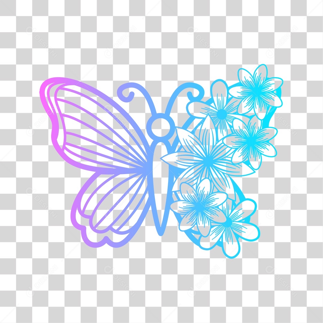 Borboleta colorida PNG