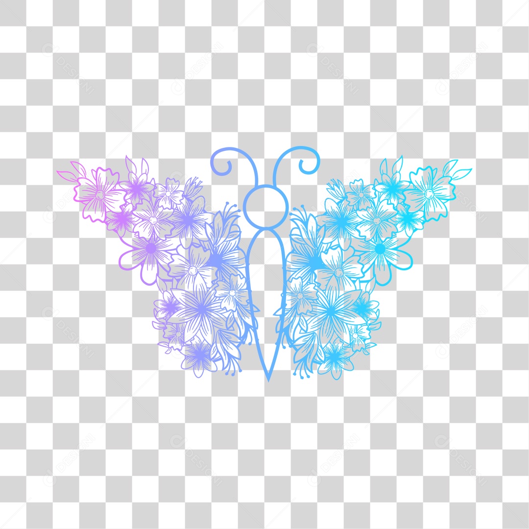 Borboleta colorida PNG