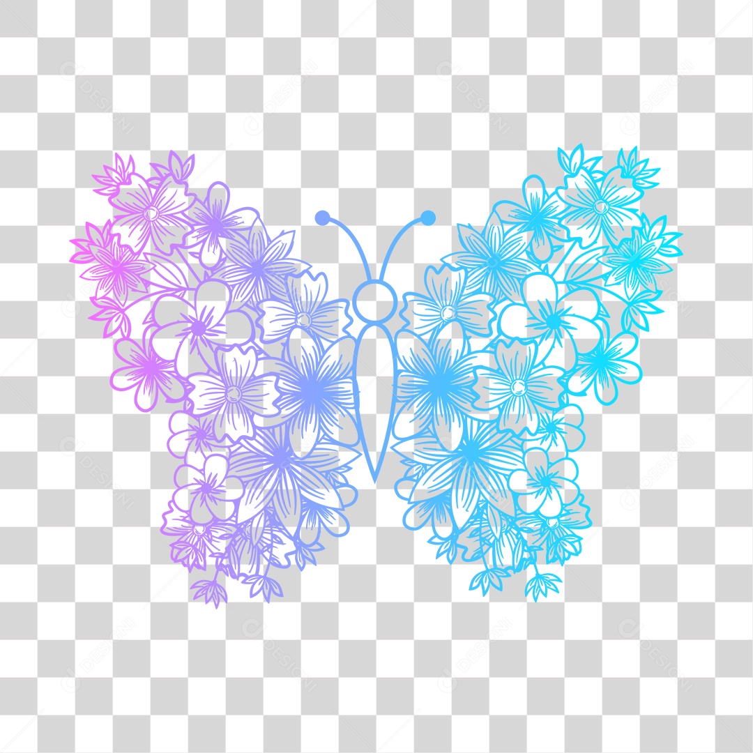 Borboleta colorida PNG