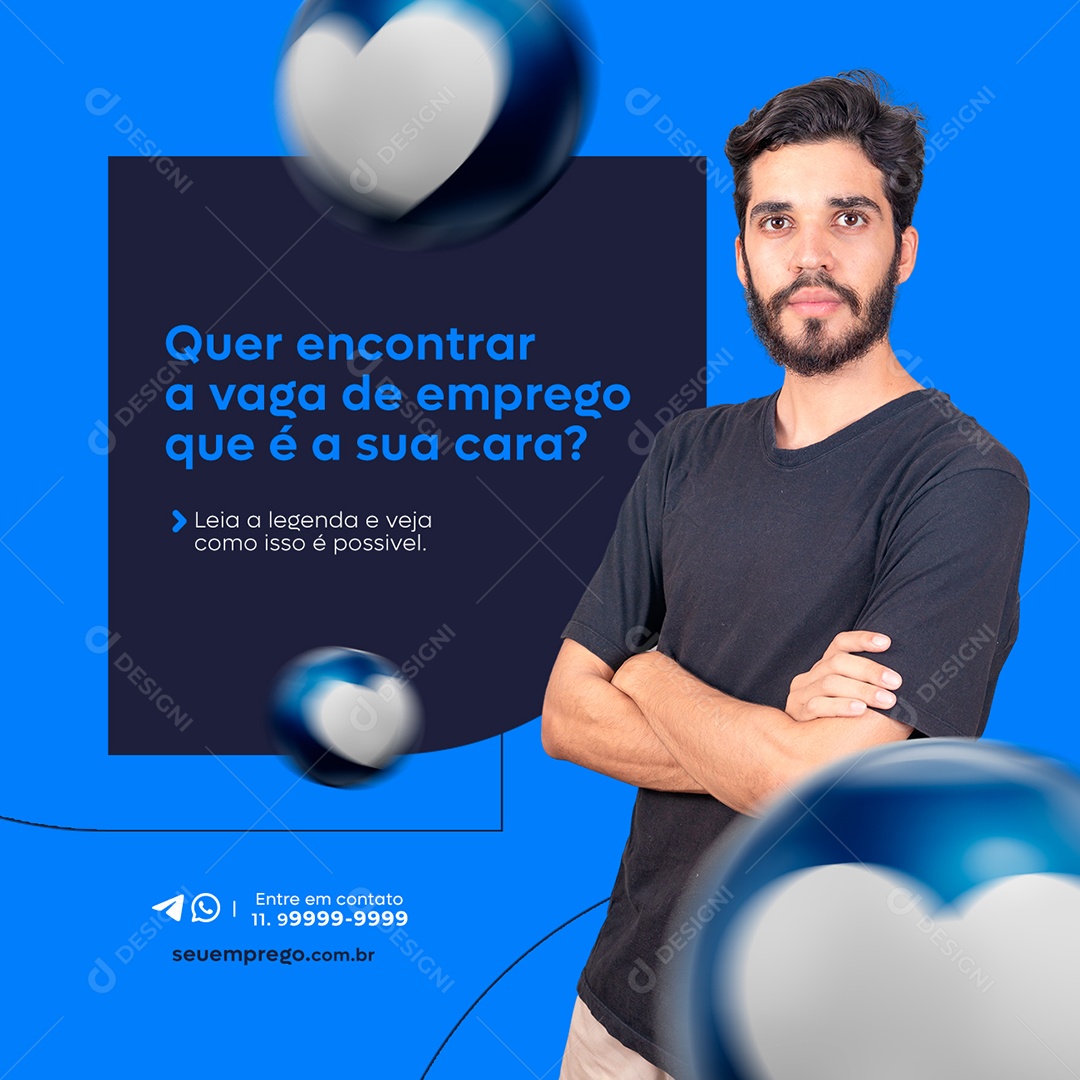 Quer Encontrar a Vagas de Empregos Social Media PSD Editável