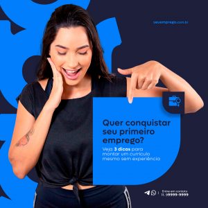 Quer Conquistar Seu Primeiro Emprego Vagas de Empregos Social Media PSD Editável