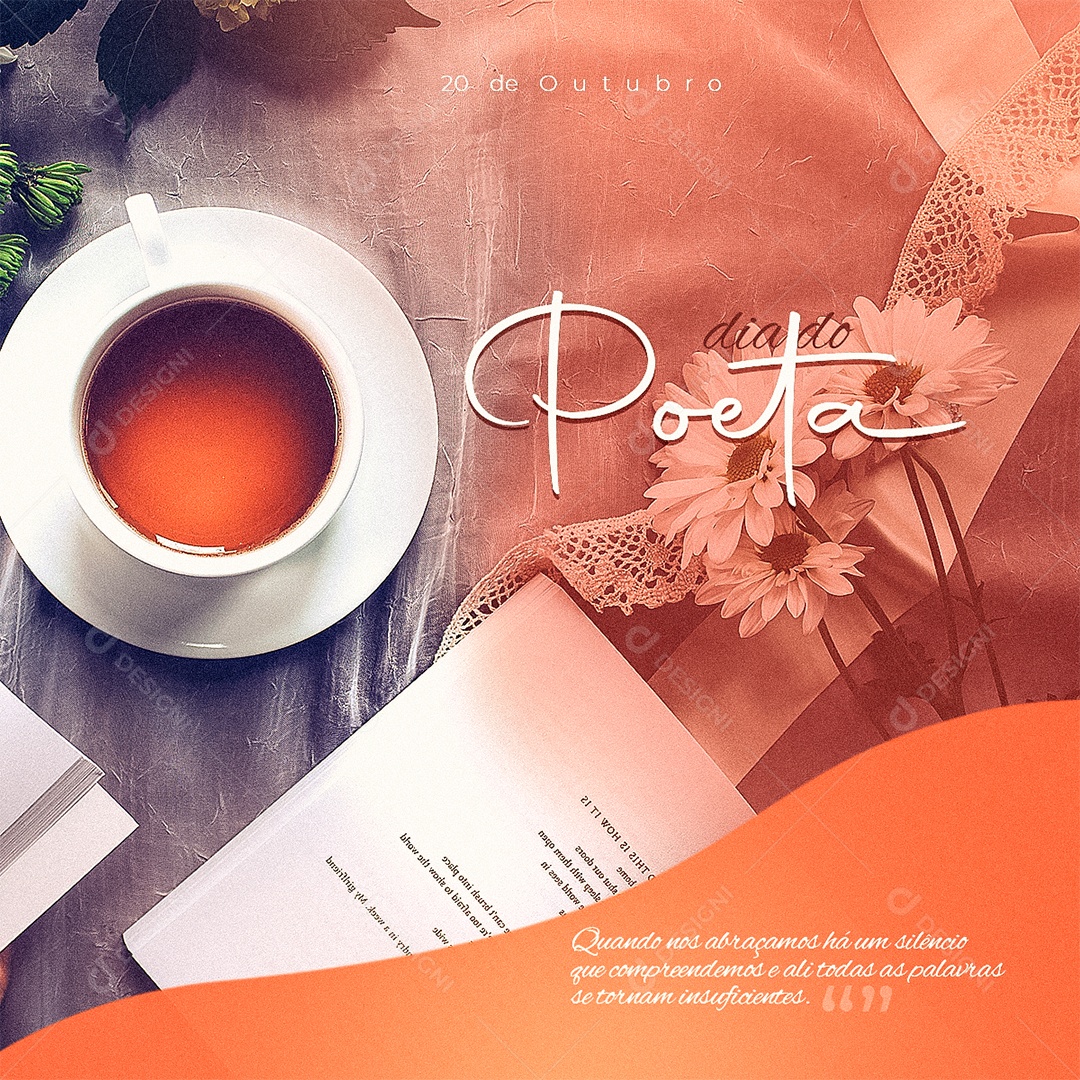 Dia do Poeta 20 de Outubro Social Media PSD Editável