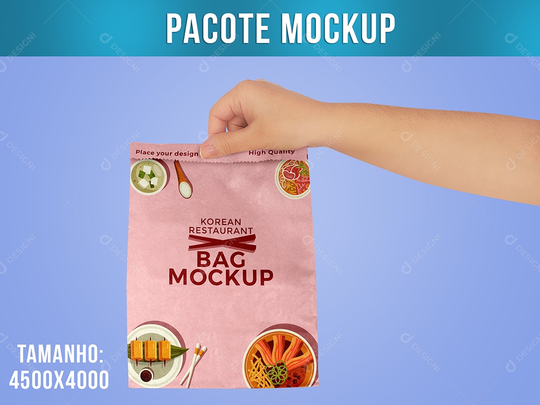 Pacote Mockup Kraft de Comida PSD