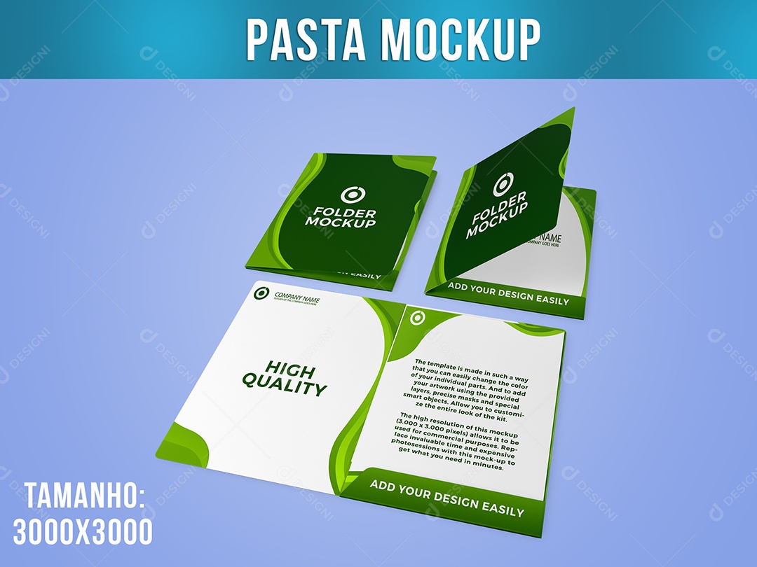 Pasta Papel Mockup A4 PSD