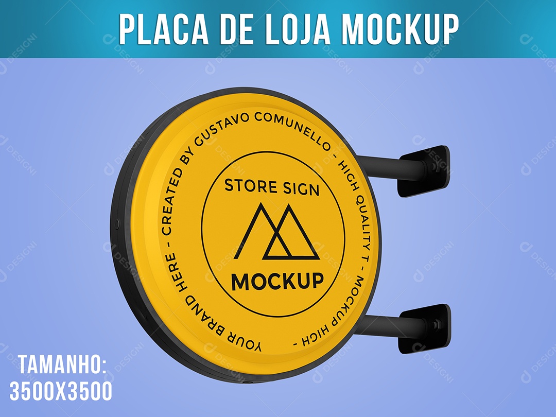 Placa Mockup Redonda PSD