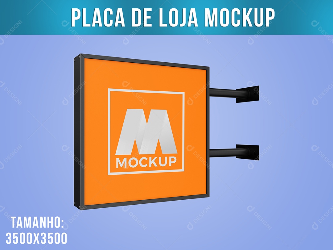 Placa Quadrada Mockup PSD