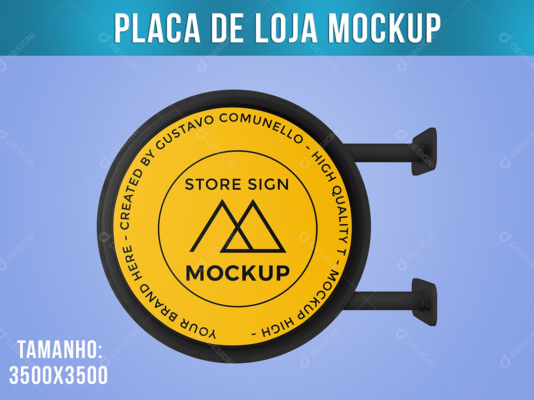 Placa Redonda Mockup PSD
