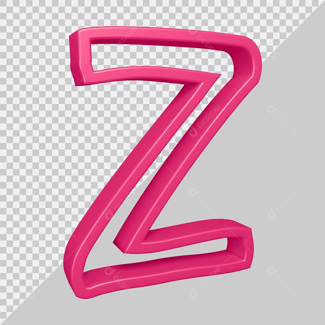 Elemento 3D Para Composição Letra Z Rosa PSD