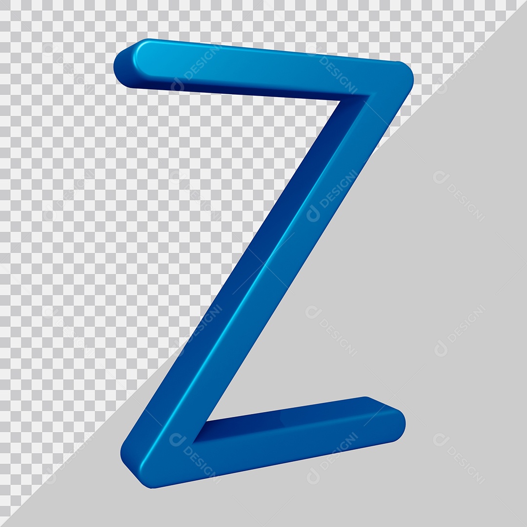 Elemento 3D Para Composição Letra Z Azul PSD