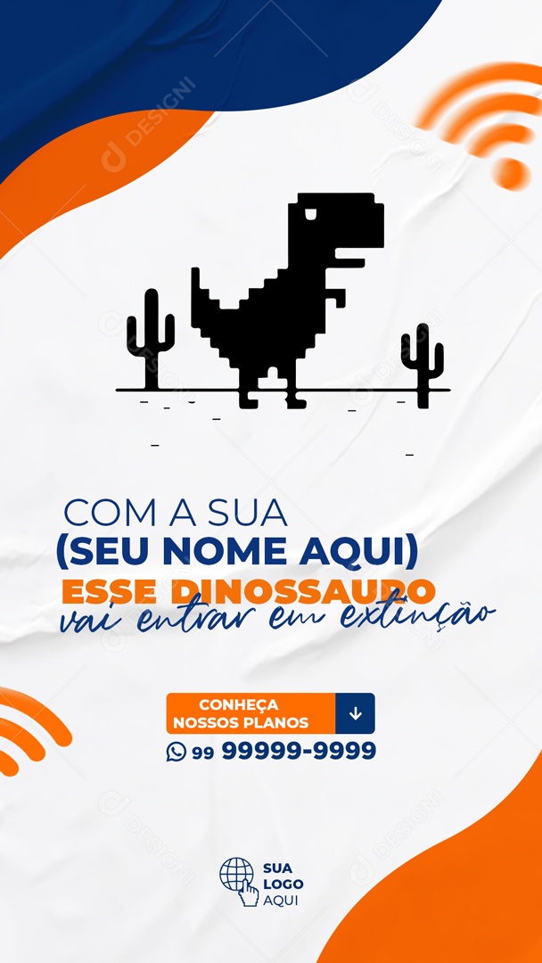 Com A Nossa Internet Esse Dinossauro Vai Entrar Em Extinção Socia Media PSD Editável