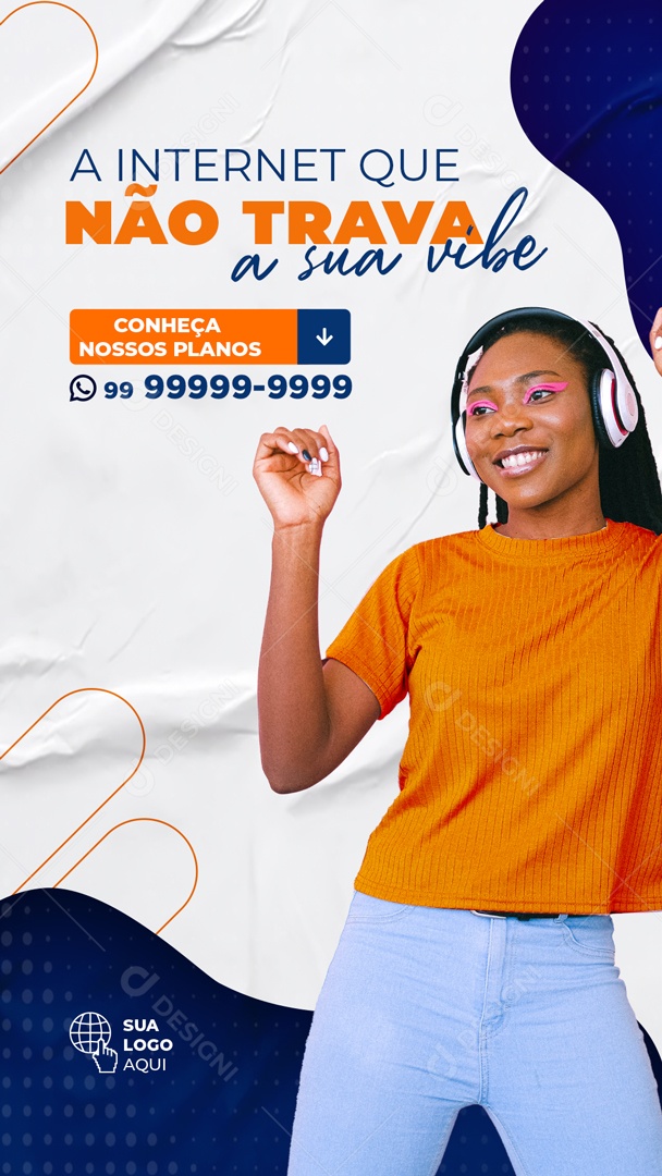 Você Está Pronto Para a Melhor Em Fibra Social Media PSD Editável