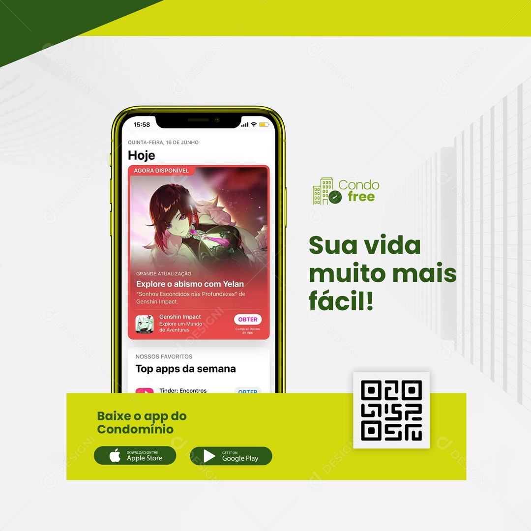 Social Media Condomínio Baixe o nosso APP PSD Editável