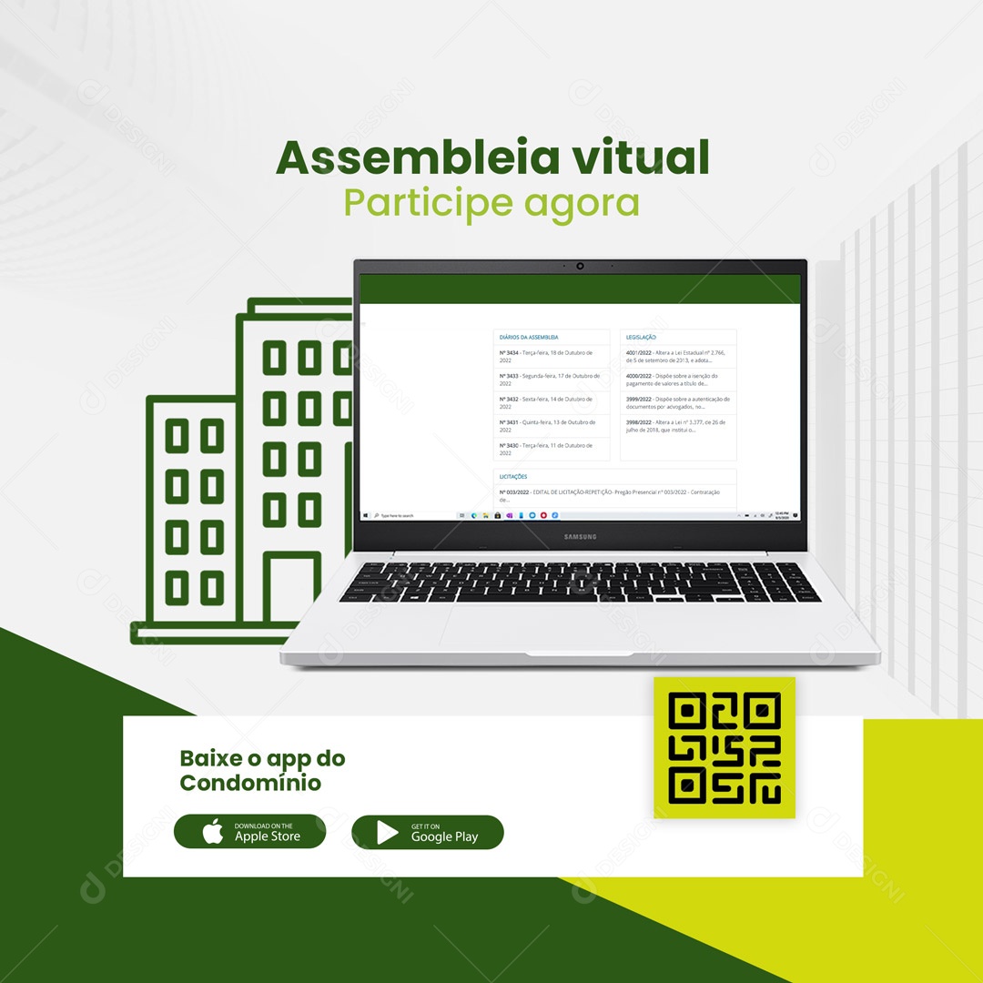 Social Media Condomínio Assembleia Virtual PSD Editável