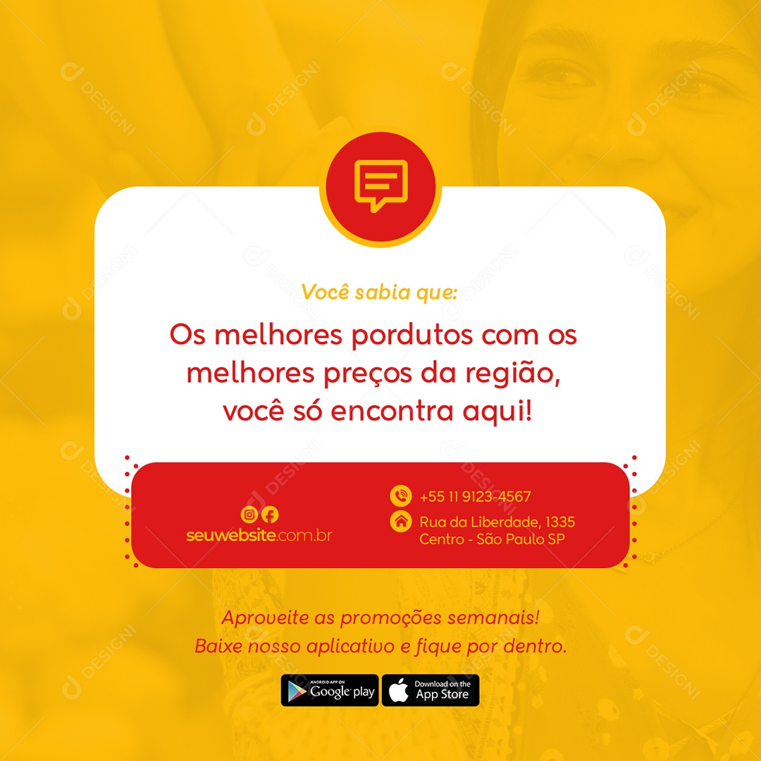 Os Melhores Produtos Com Os Melhores Preços Da Região Social Media PSD Editável