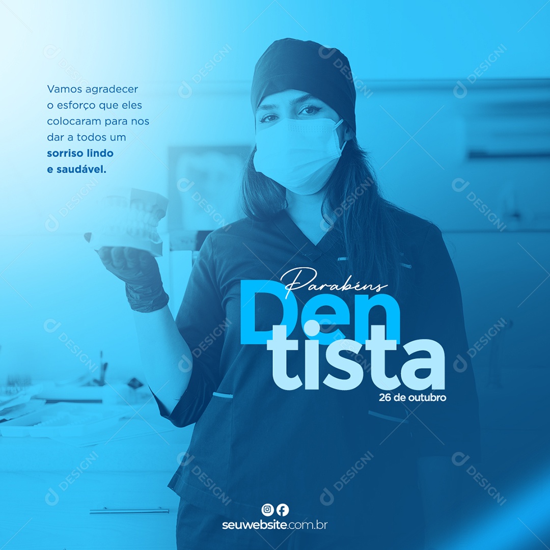 Dia Mundial do Dentista 03 de Outubro Social Media PSD Editável