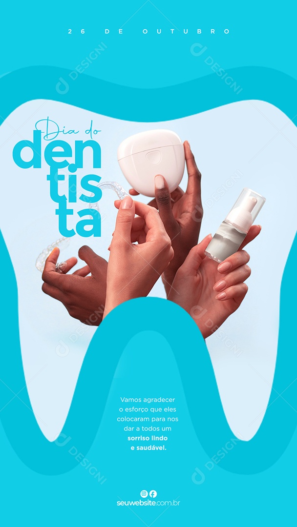 Dia Mundial do Dentista 03 de Outubro Social Media PSD Editável