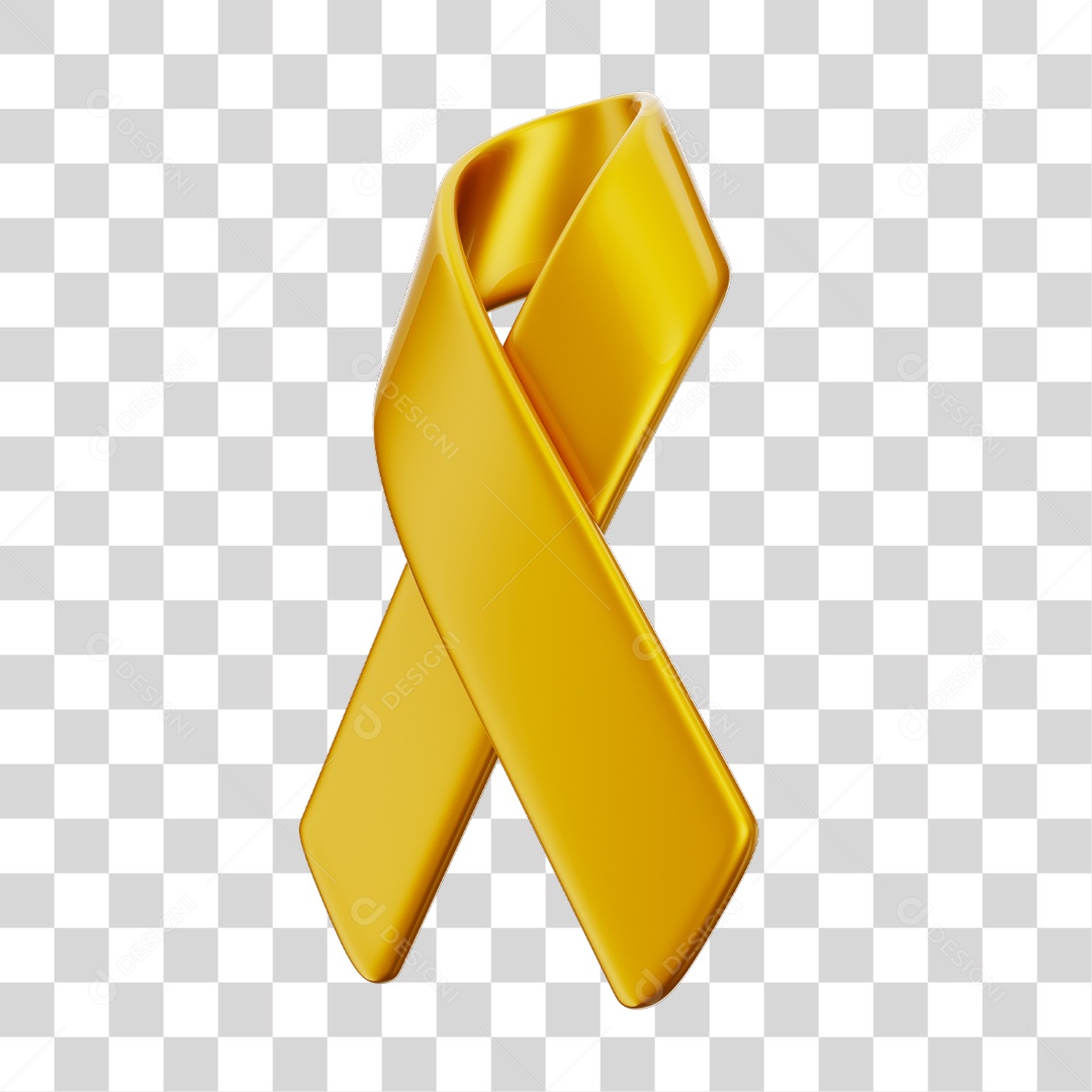Fita Laço Amarelo Conceito de Setembro Amarelo PNG Transparente